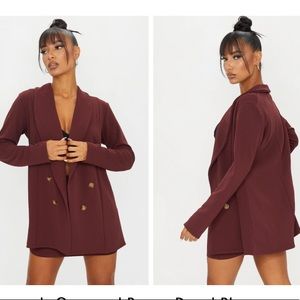 Pretty little thing oversized button blazer red 2